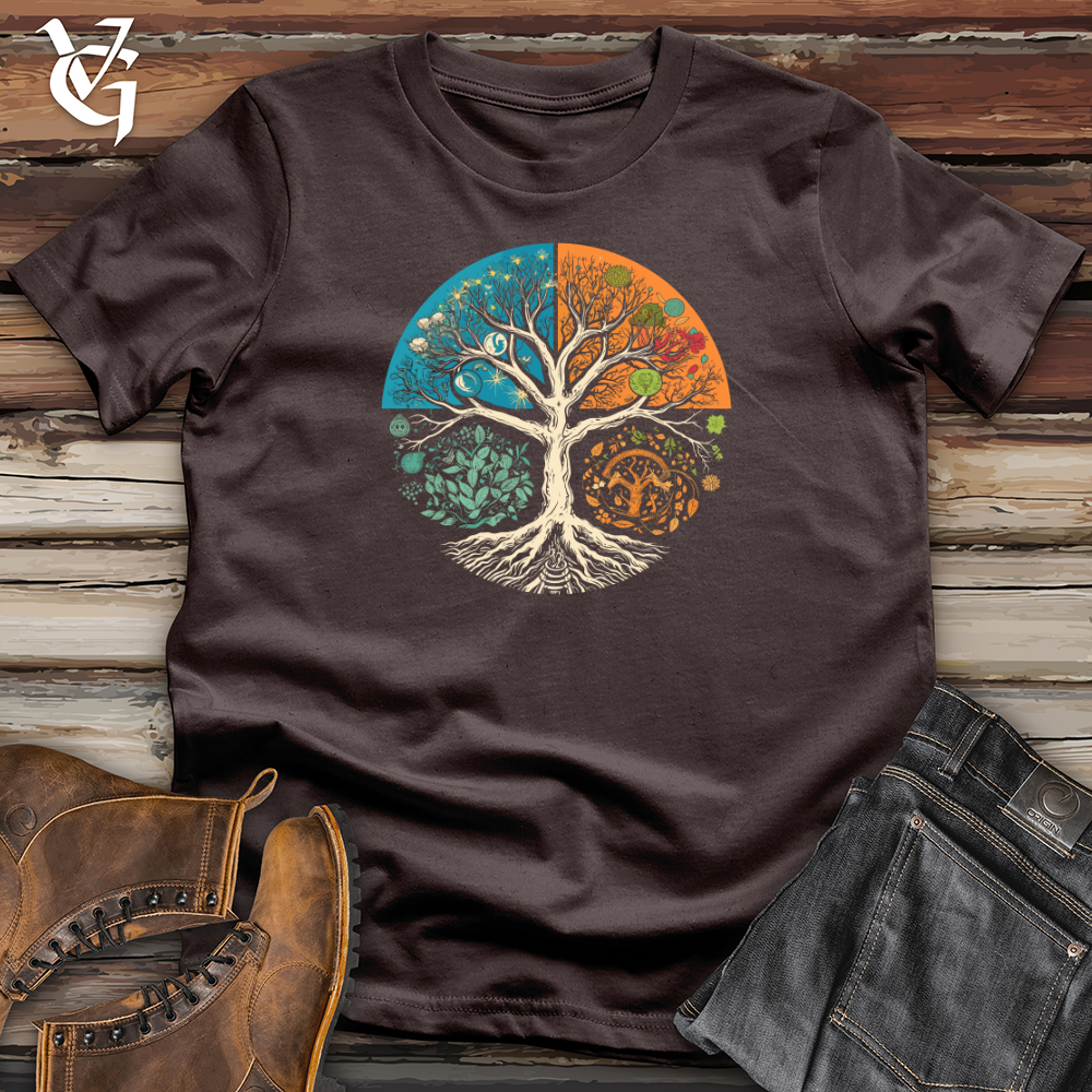 Viking Goods Seasons Tree Cycle Softstyle Tee Dark Chocolate / L