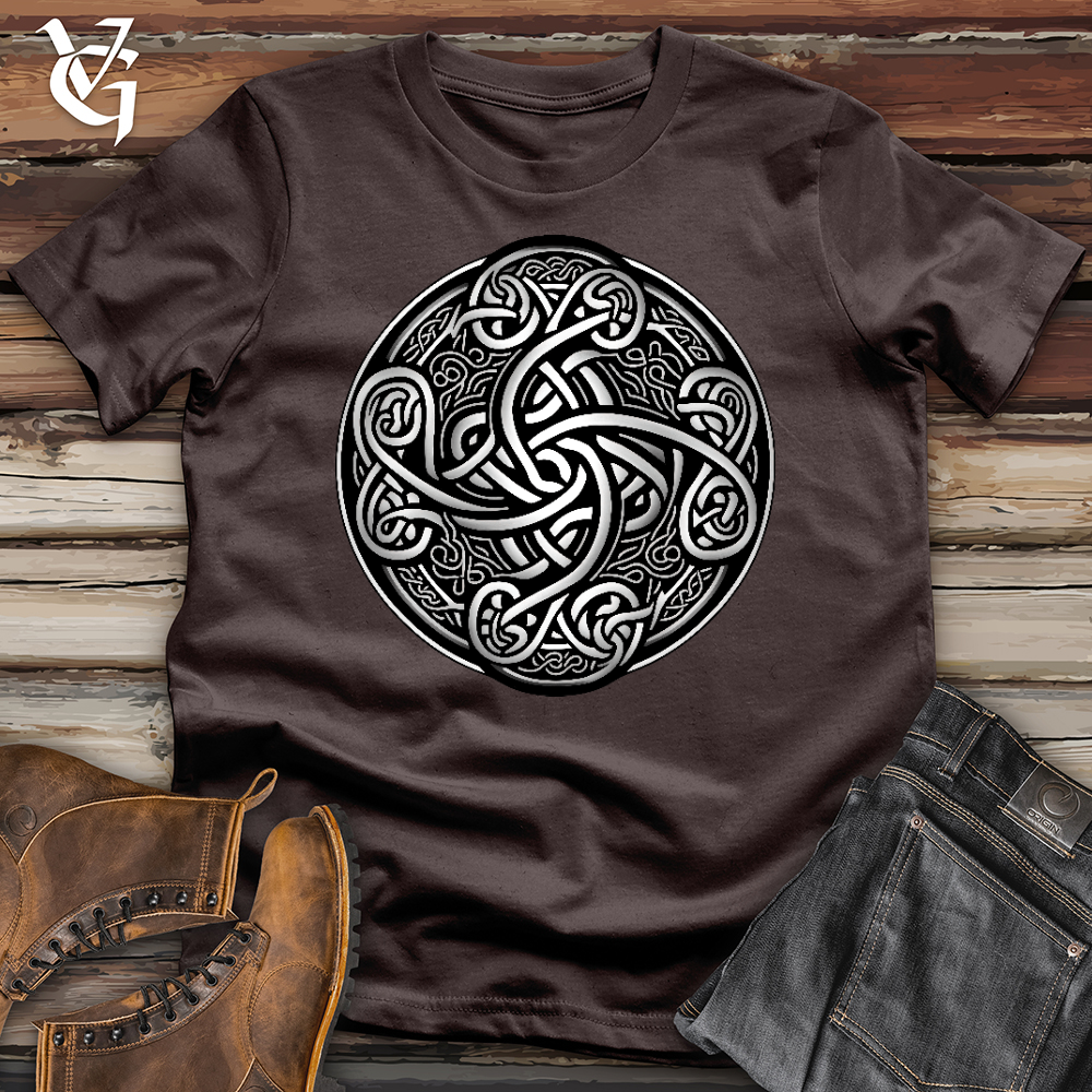 Viking Goods Silver Celtic Knot Softstyle Tee Dark Chocolate / L