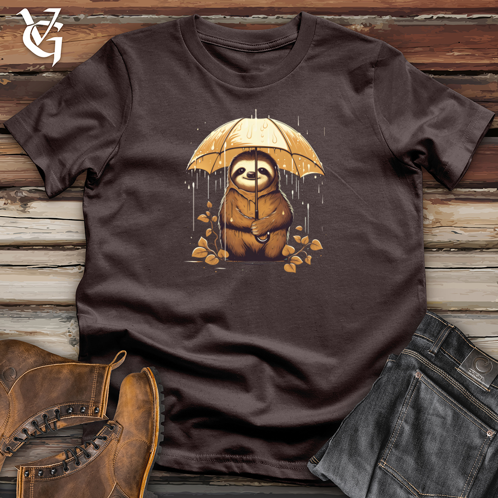 Viking Goods Sloth Rainy Day Umbrella Bravery Softstyle Tee Dark Chocolate / L