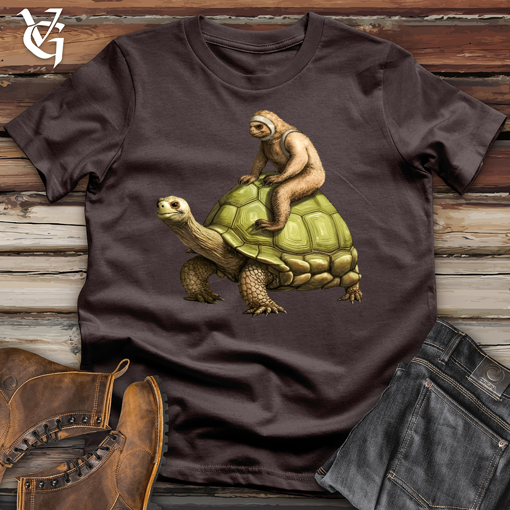Viking Goods Sloth Riding the Turtle Softstyle Tee Dark Chocolate / L