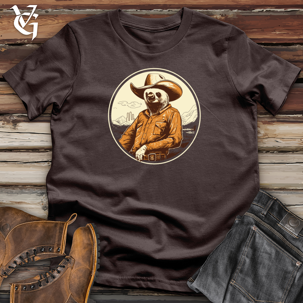 Viking Goods Sloth Slow motion Western Hat Swag Softstyle Tee Dark Chocolate / L