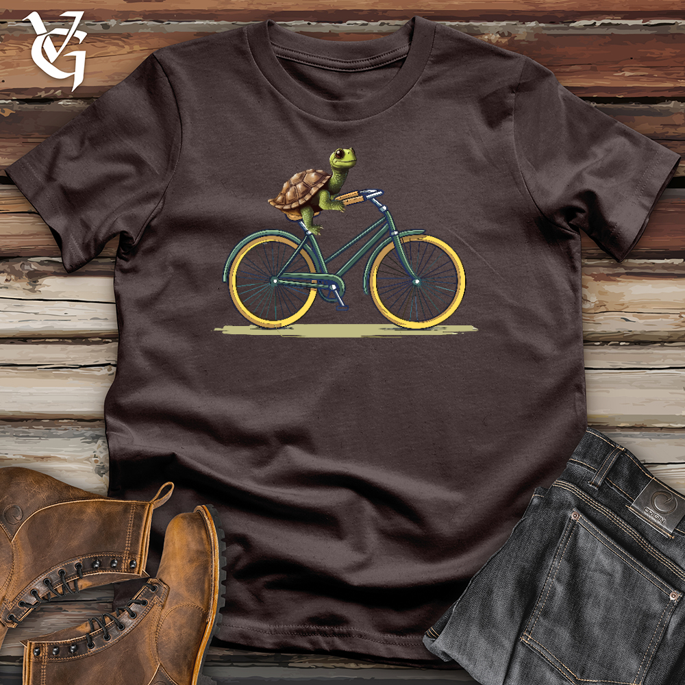 Viking Goods Turtle Cyclist Softstyle Tee Dark Chocolate / L