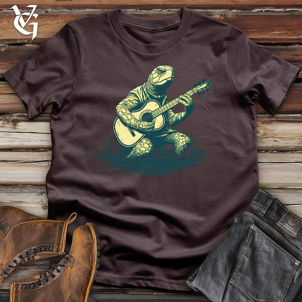Viking Goods Turtle Playing Guitar Softstyle Tee Dark Chocolate / L