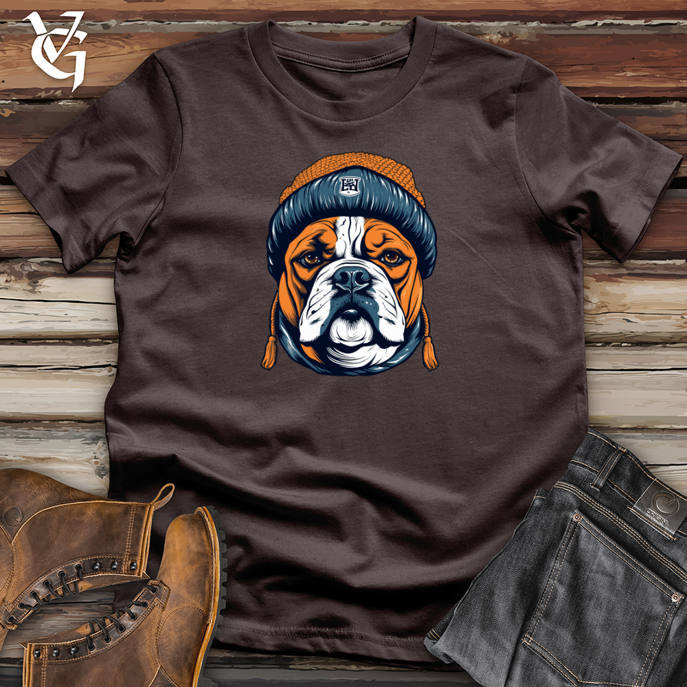 Viking Goods Vintage Beanie Wearing Bulldog Softstyle Tee Dark Chocolate / L