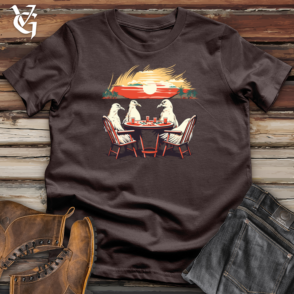 Viking Goods Vintage Poker Birds Softstyle Tee Dark Chocolate / L