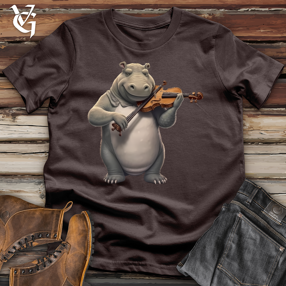 Viking Goods Violinist Hippo Softstyle Tee Dark Chocolate / L