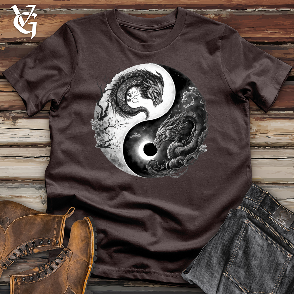 Viking Goods Yin Yang Dragons Softstyle Tee Dark Chocolate / L