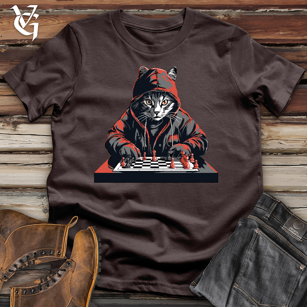 Viking Goods A Cat Playing Chess Softstyle Tee Dark Chocolate / XS