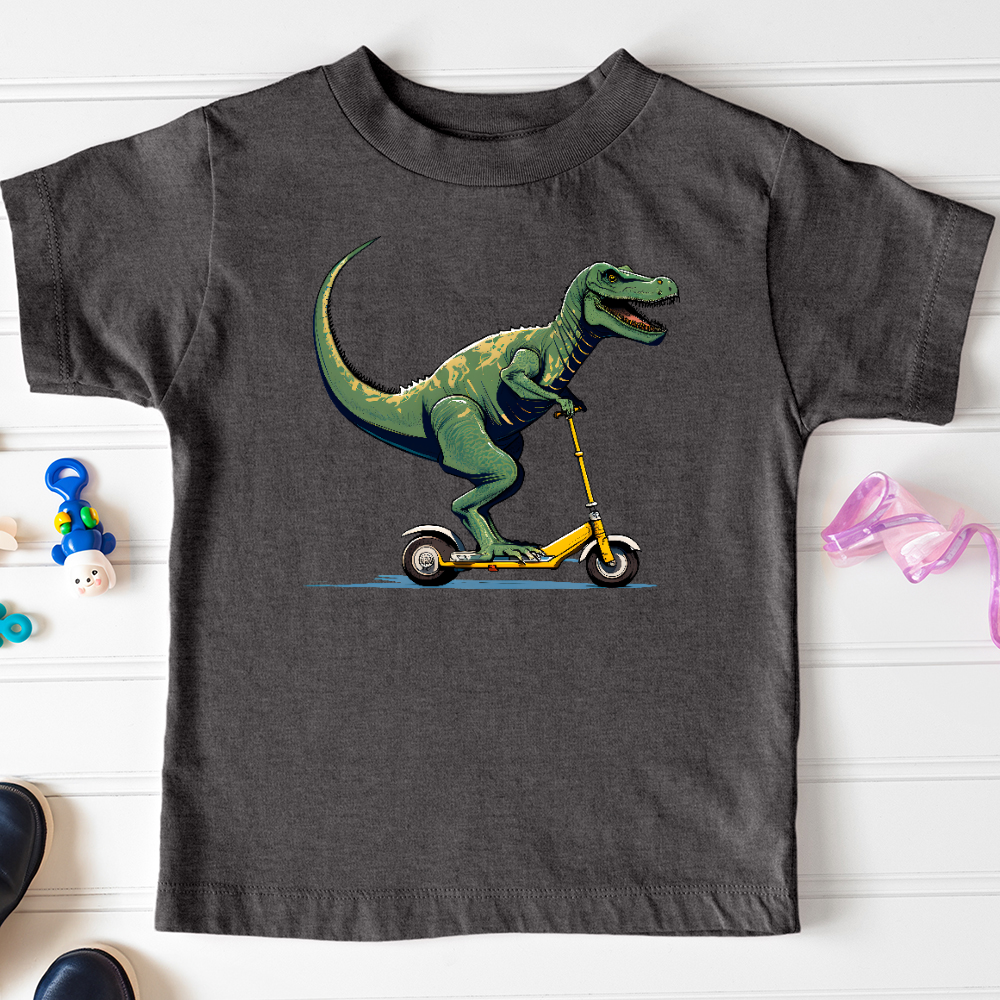 Viking Goods Dino Scoot Toddler Tee Dark Grey Heather / 2T