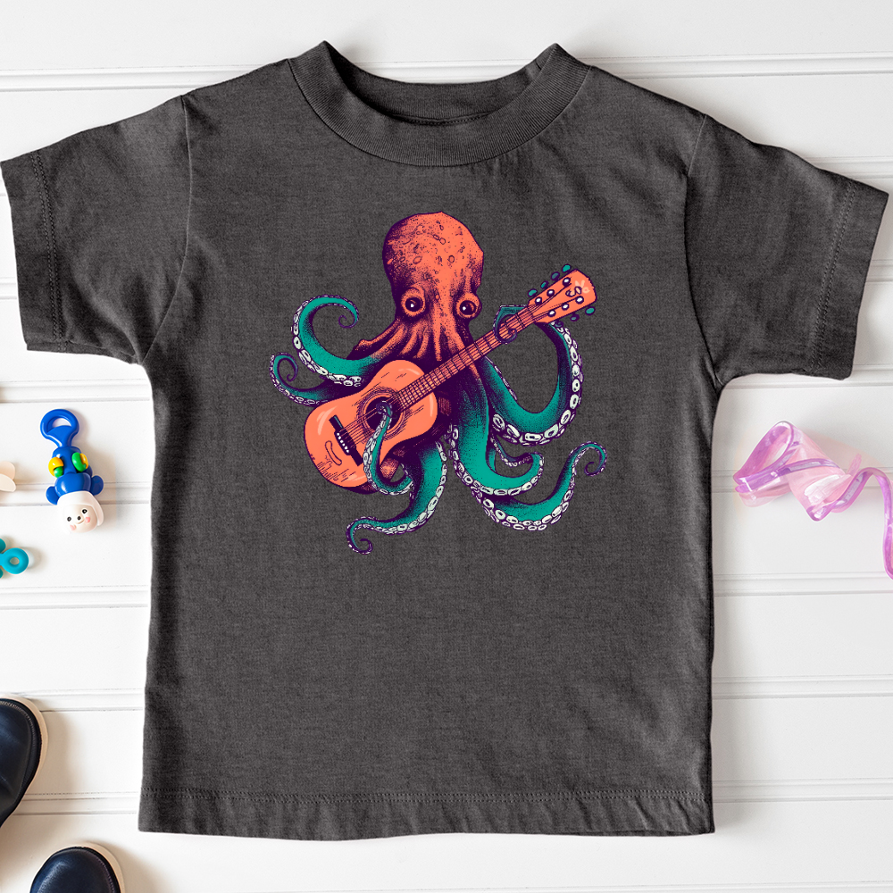 Viking Goods Octopus Guitarist Toddler Tee Dark Grey Heather / 2T