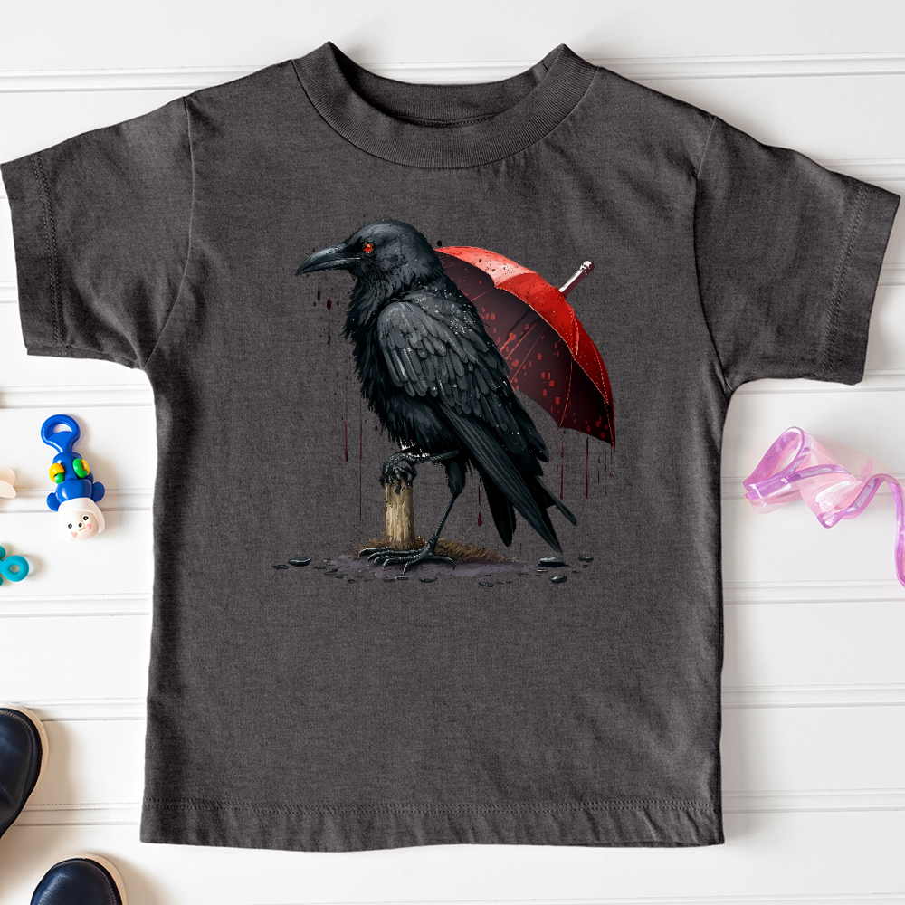 Viking Goods Raven in the Rain Toddler Tee Dark Grey Heather / 2T