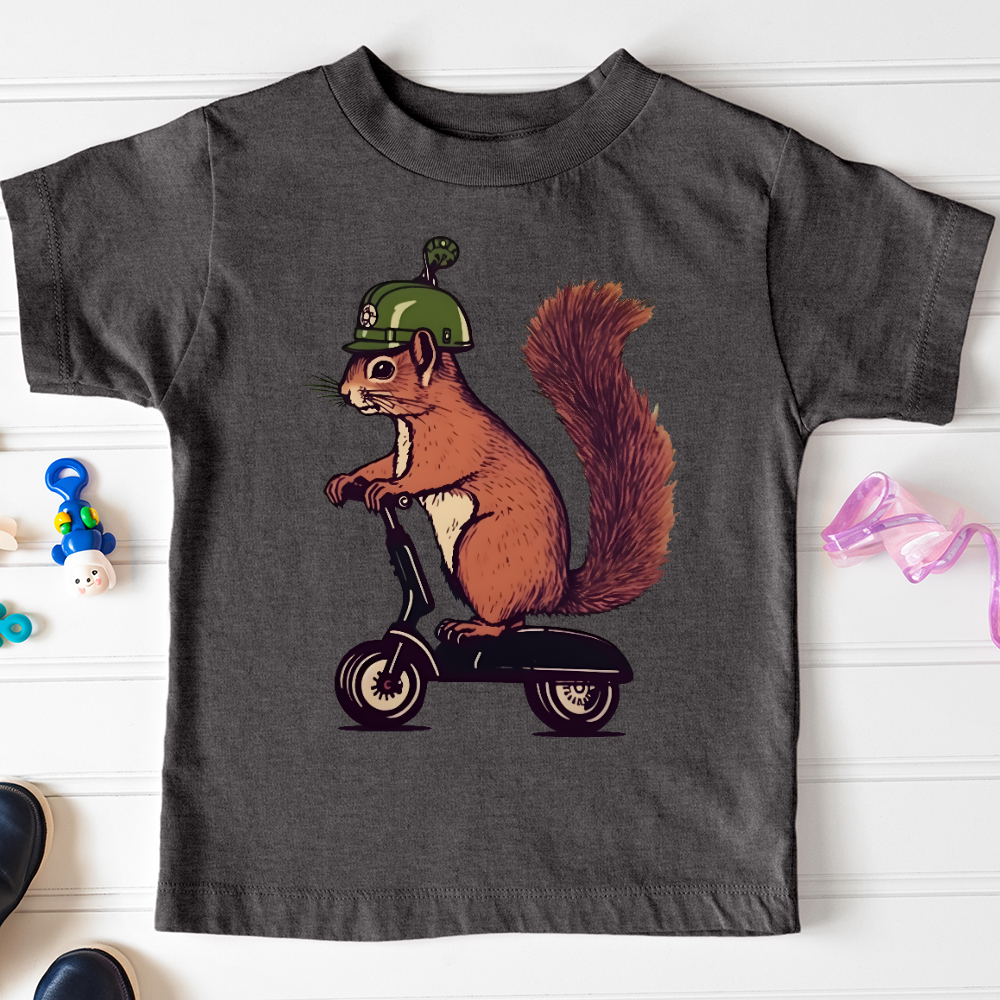 Viking Goods Squirrel Scoot Toddler Tee Dark Grey Heather / 2T