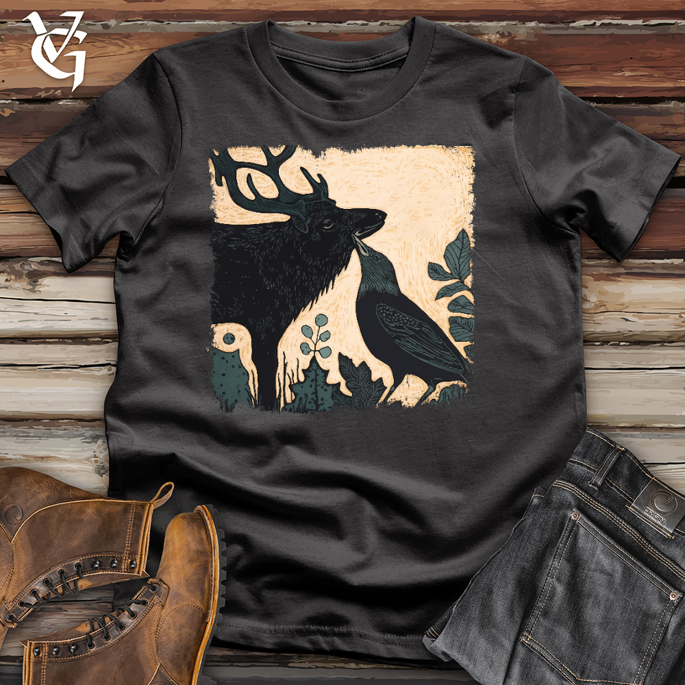 Viking Goods A Raven Friend Cotton Tee Dark Grey / L