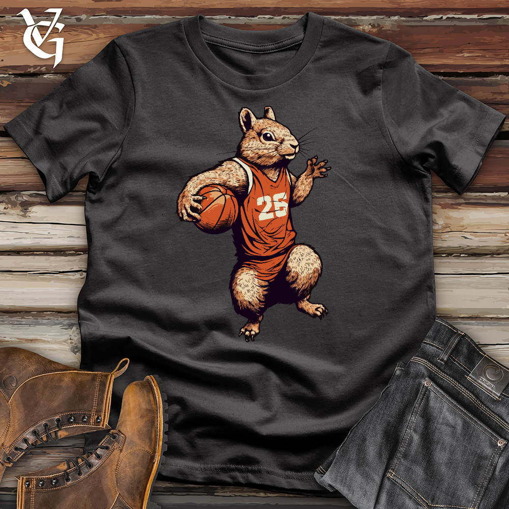 Viking Goods A Squirrel Playing Basketball Cotton Tee Dark Grey / L