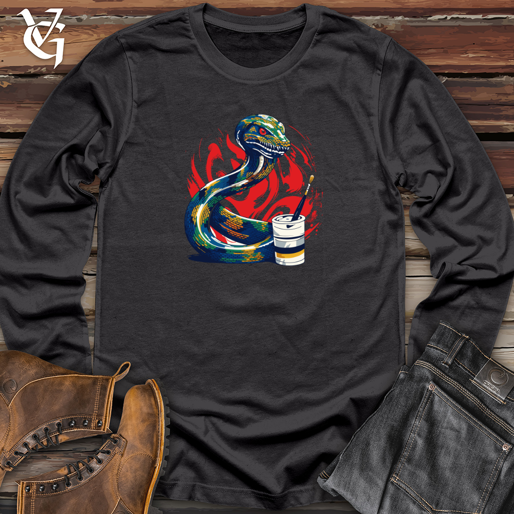 Viking Goods Abstract Serpent Strokes Long Sleeve Dark Grey / L