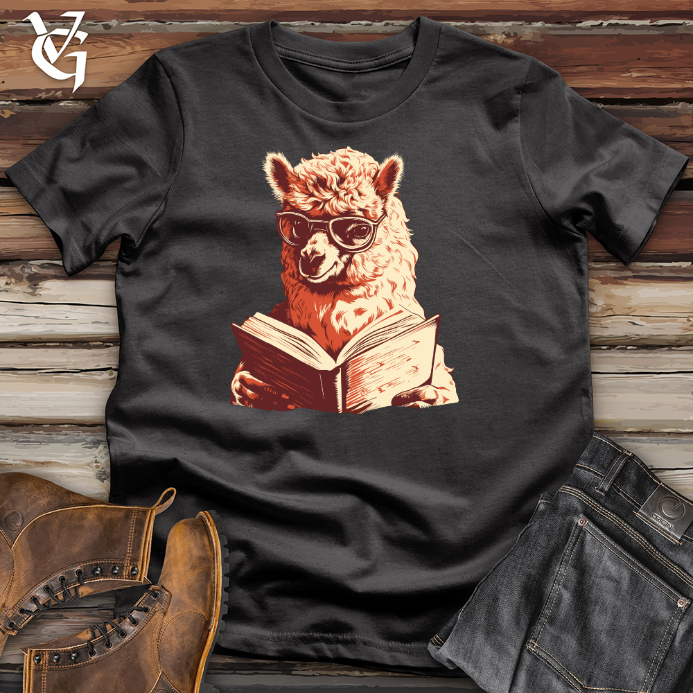 Viking Goods Alpaca Bibliophile Tranquil Read Cotton Tee Dark Grey / L