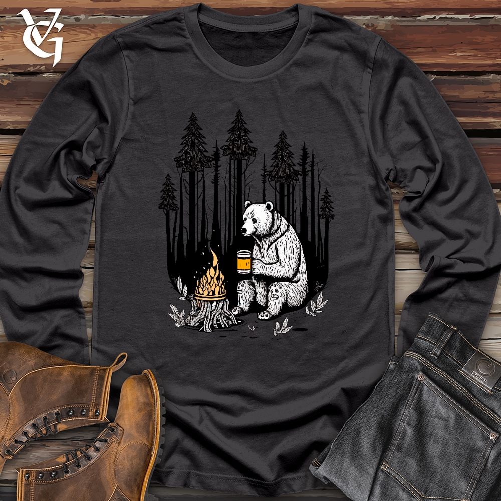 Viking Goods Bear Happy Hour Long Sleeve Dark Grey / L