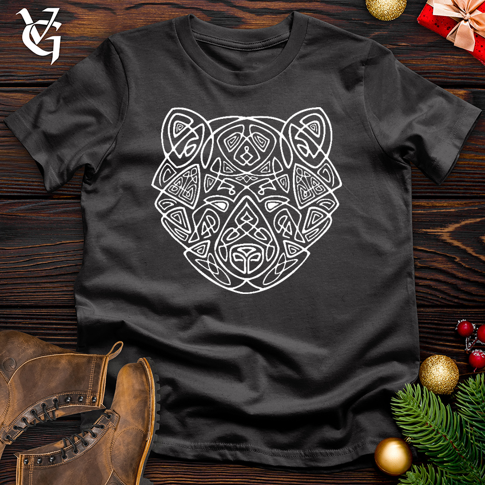 Viking Goods Bear Head Celtic Style Cotton Tee Dark Grey / L
