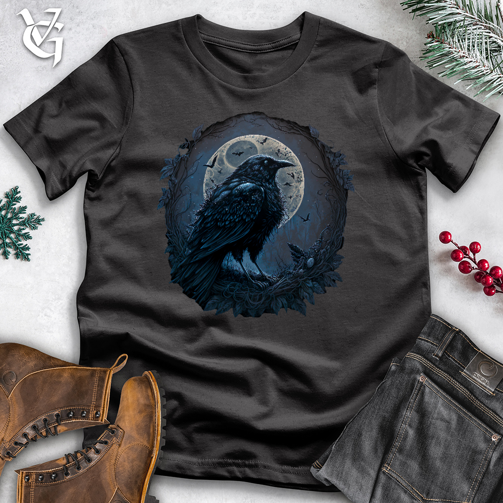 Viking Goods Blue Cosmic Raven Cotton Tee Dark Grey / L
