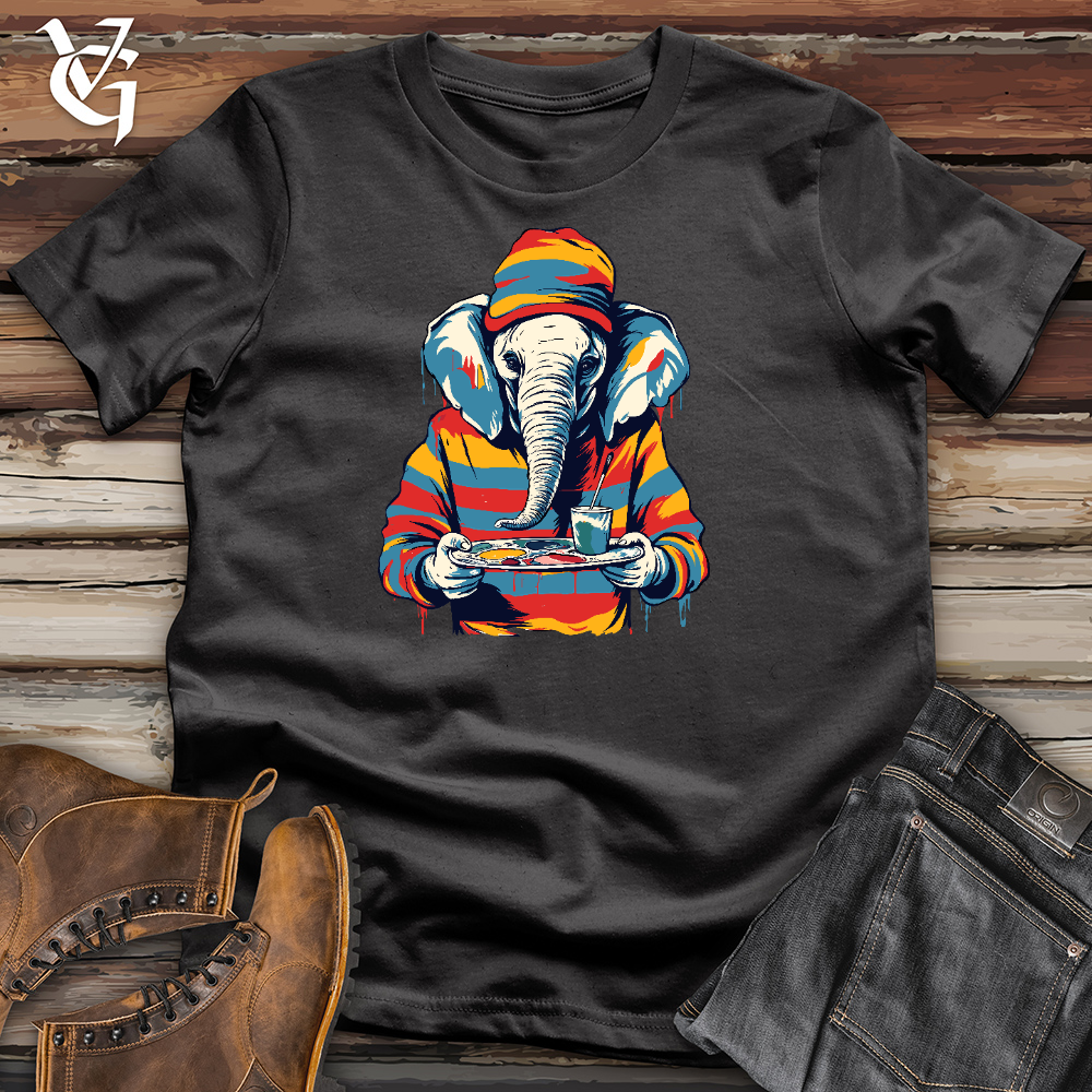 Viking Goods Brushstroke Elephant Artist Cotton Tee Dark Grey / L