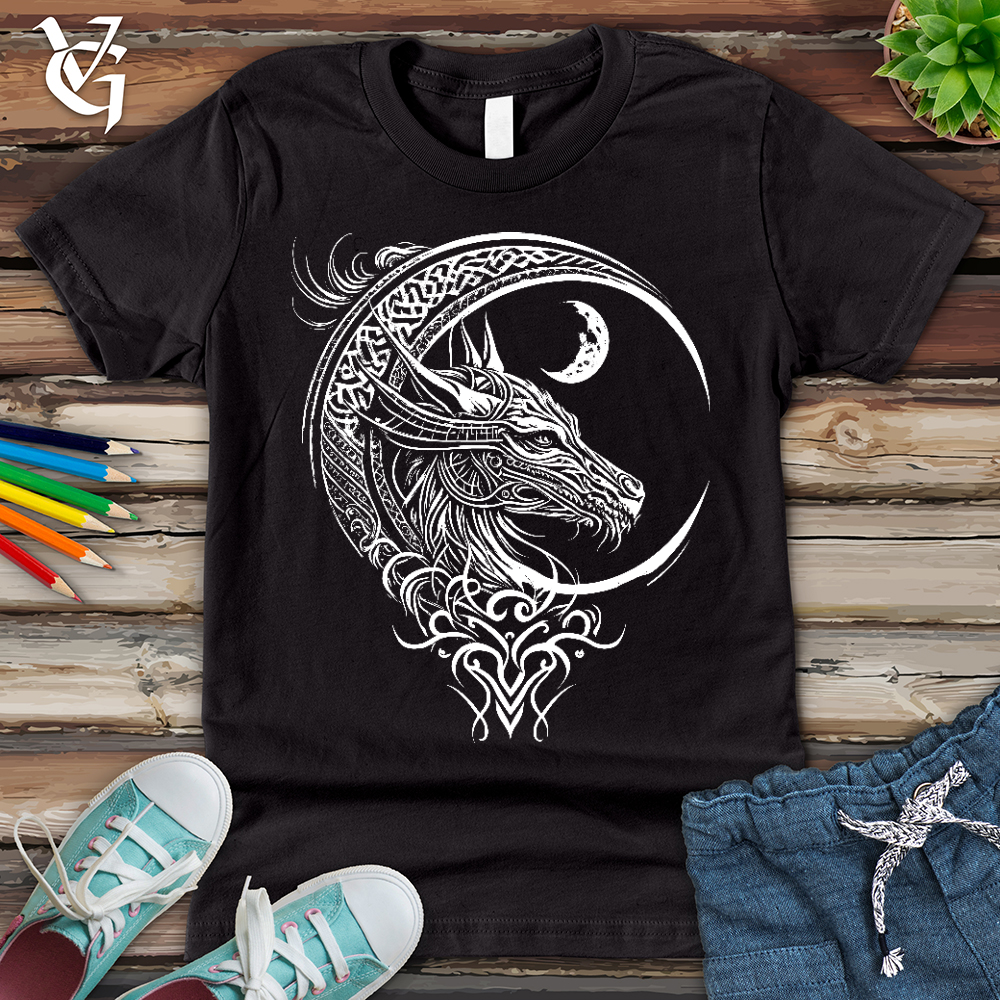 Viking Goods Celtic Dragon and Moon Youth Tee Dark Grey / L