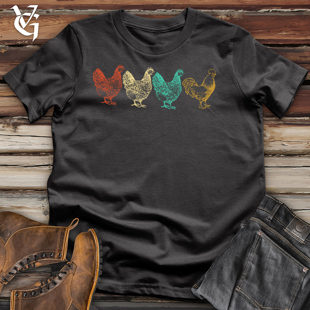 Viking Goods Chicken Scene Cotton Tee Dark Grey / L