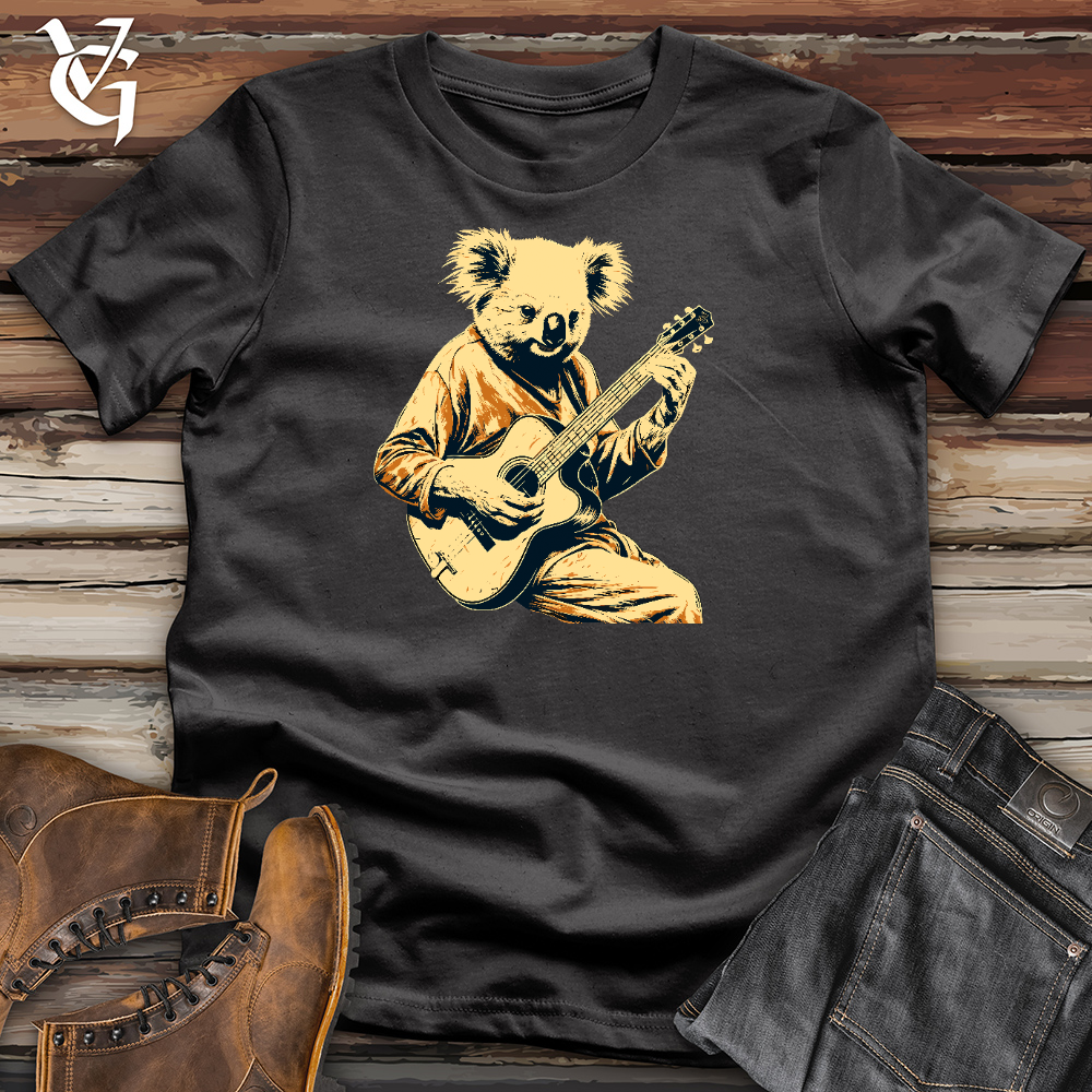 Viking Goods Cool Raccoon Playing Guitar Cotton Tee Dark Grey / L