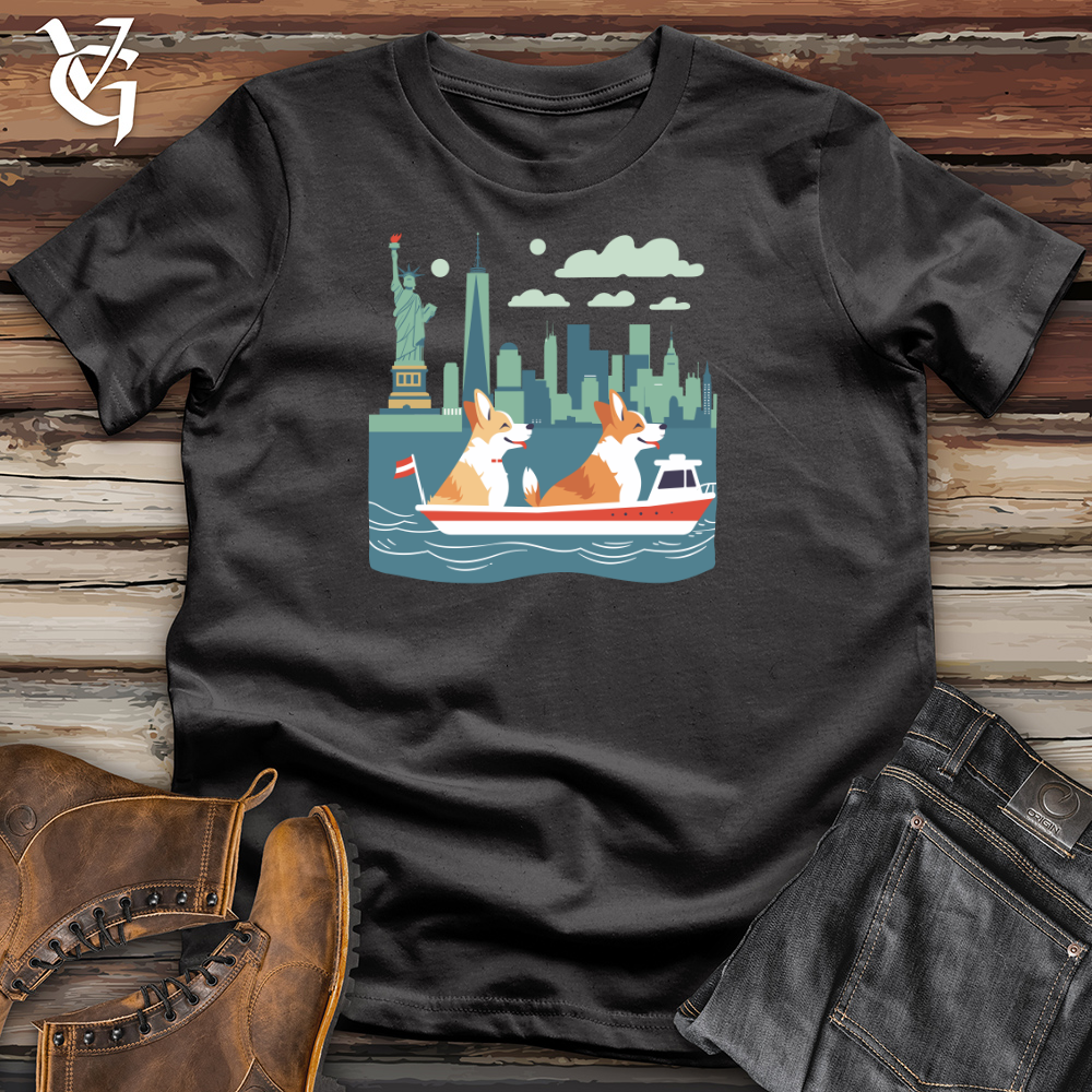 Viking Goods Corgi Harbor Adventure Cotton Tee Dark Grey / L