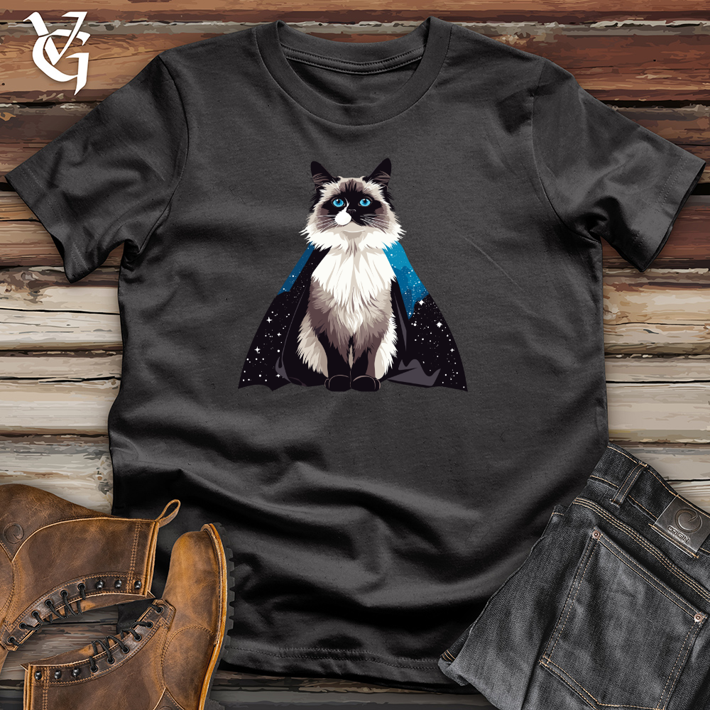 Viking Goods Cosmic Cat Cloak Cotton Tee Dark Grey / L