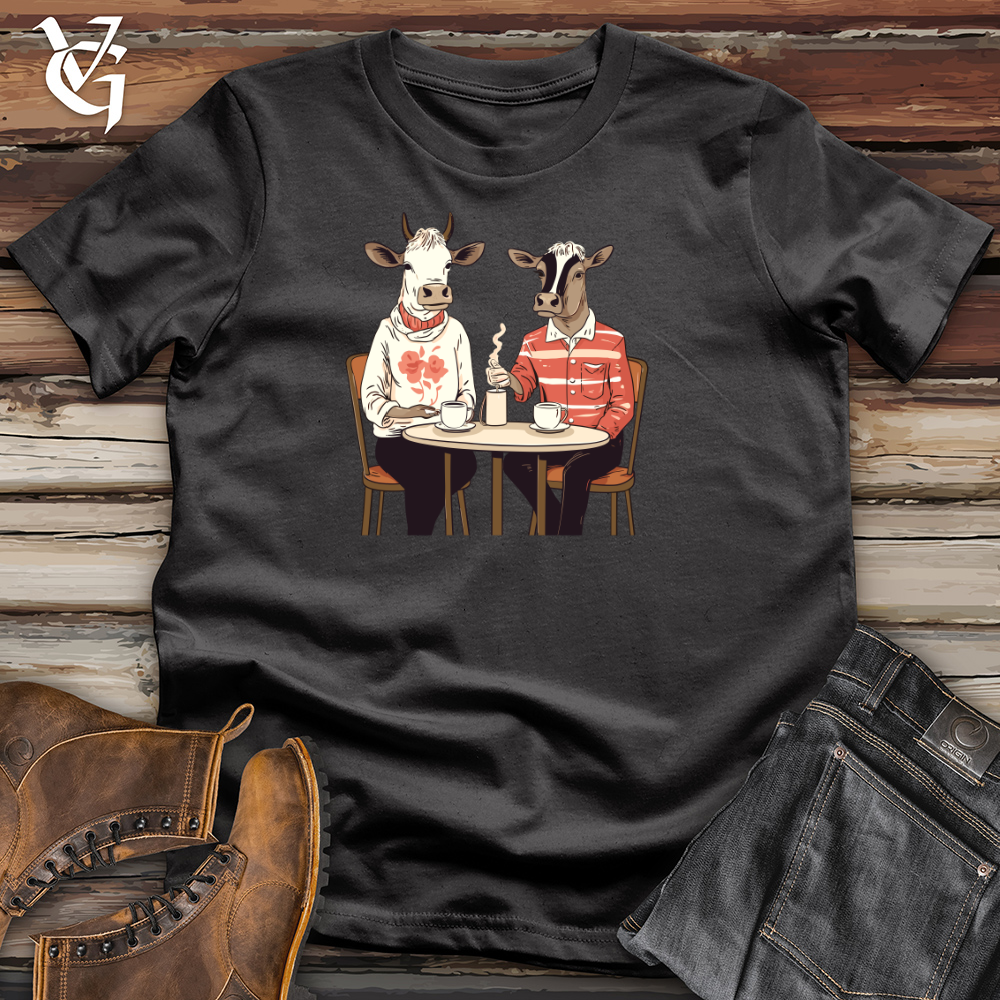 Viking Goods Cows Coffee Date Cotton Tee Dark Grey / L