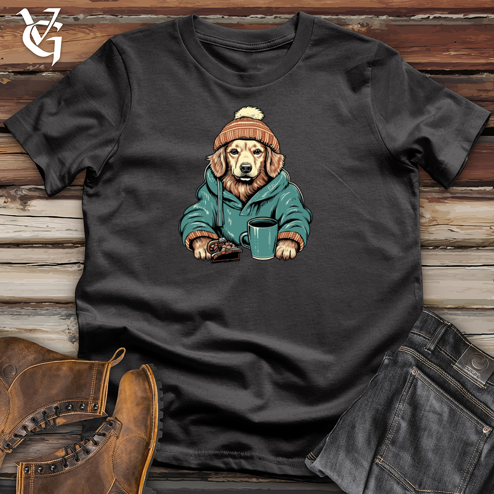 Viking Goods Cozy Cocoa Golden Retriever Cotton Tee Dark Grey / L