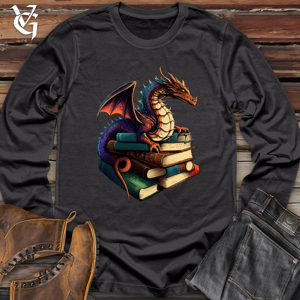Viking Goods Dragon Book Hoarder Long Sleeve Dark Grey / L
