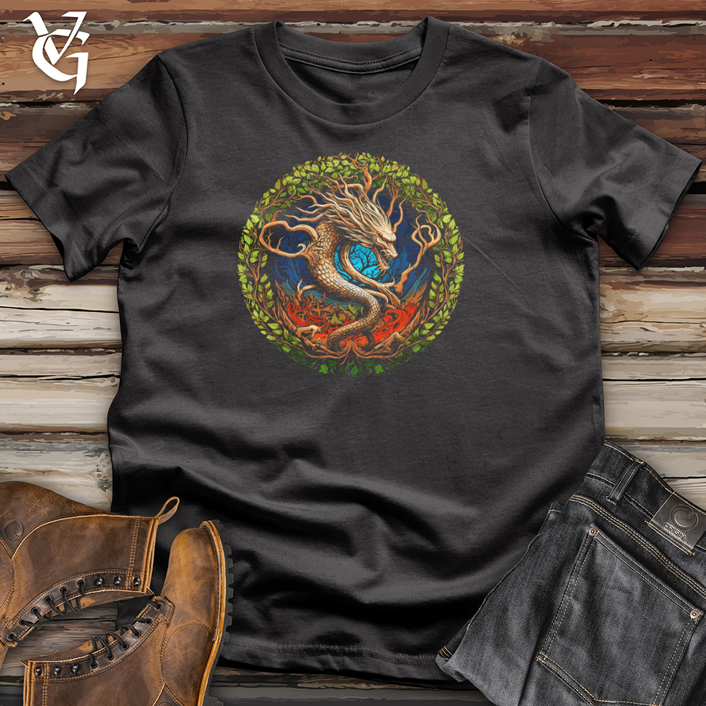 Viking Goods Enchanted Forest Dragon Cotton Tee Dark Grey / L