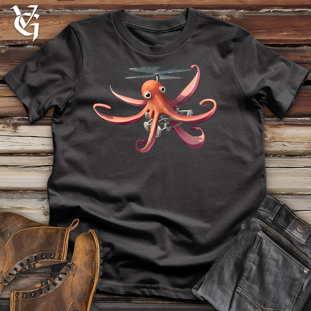 Viking Goods Flying Octopus Cotton Tee Dark Grey / L
