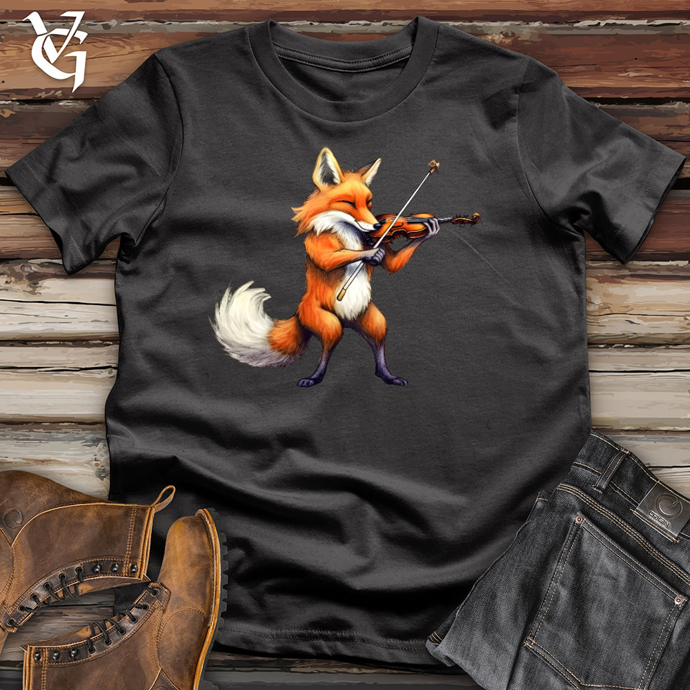 Viking Goods Fox Violinist Cotton Tee Dark Grey / L