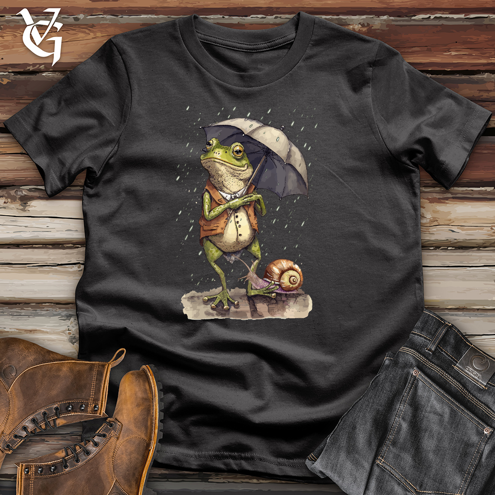 Viking Goods Frog In The Rain Cotton Tee Dark Grey / L