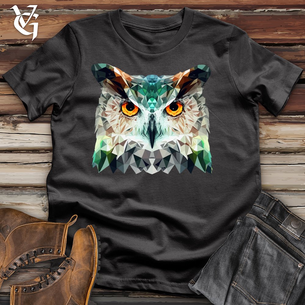 Viking Goods Geometric Owl Head Cotton Tee Dark Grey / L