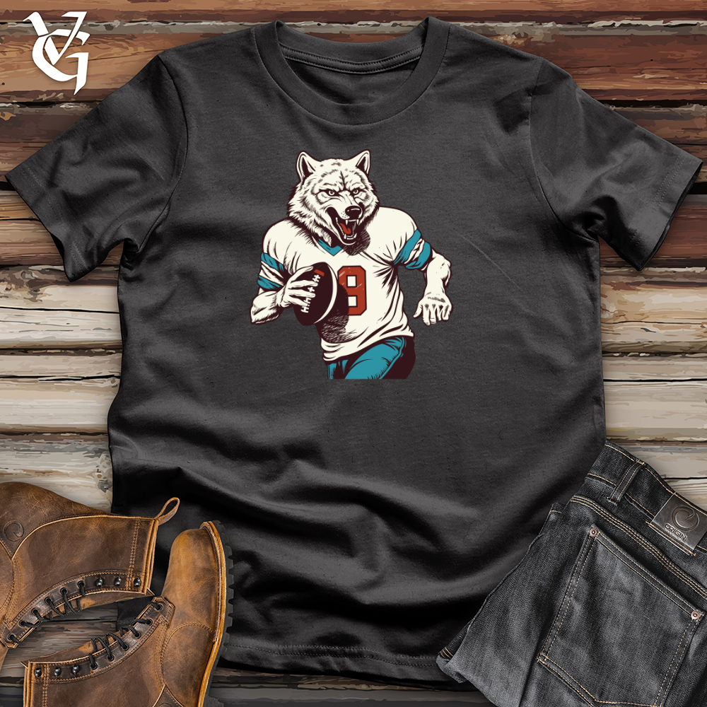 Viking Goods Gridiron Wolf Cotton Tee Dark Grey / L