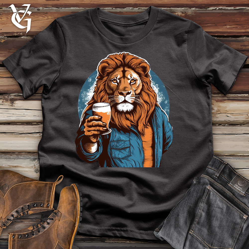 Viking Goods Happy Hour Lion Cotton Tee Dark Grey / L