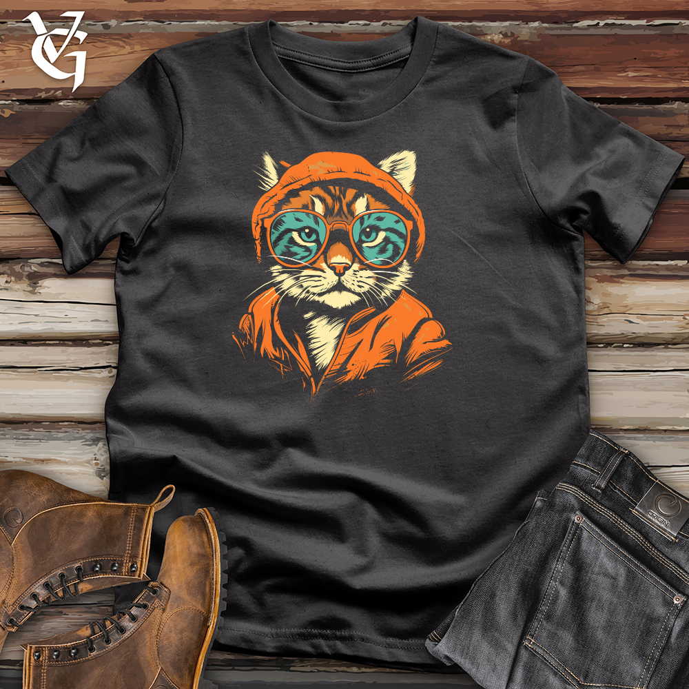 Viking Goods Hipster Cat Attitude Cotton Tee Dark Grey / L