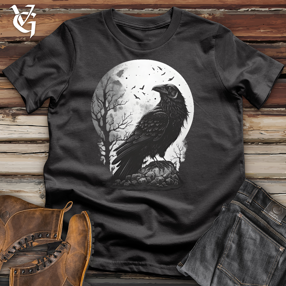 Viking Goods Midnight Raven Perch Cotton Tee Dark Grey / L