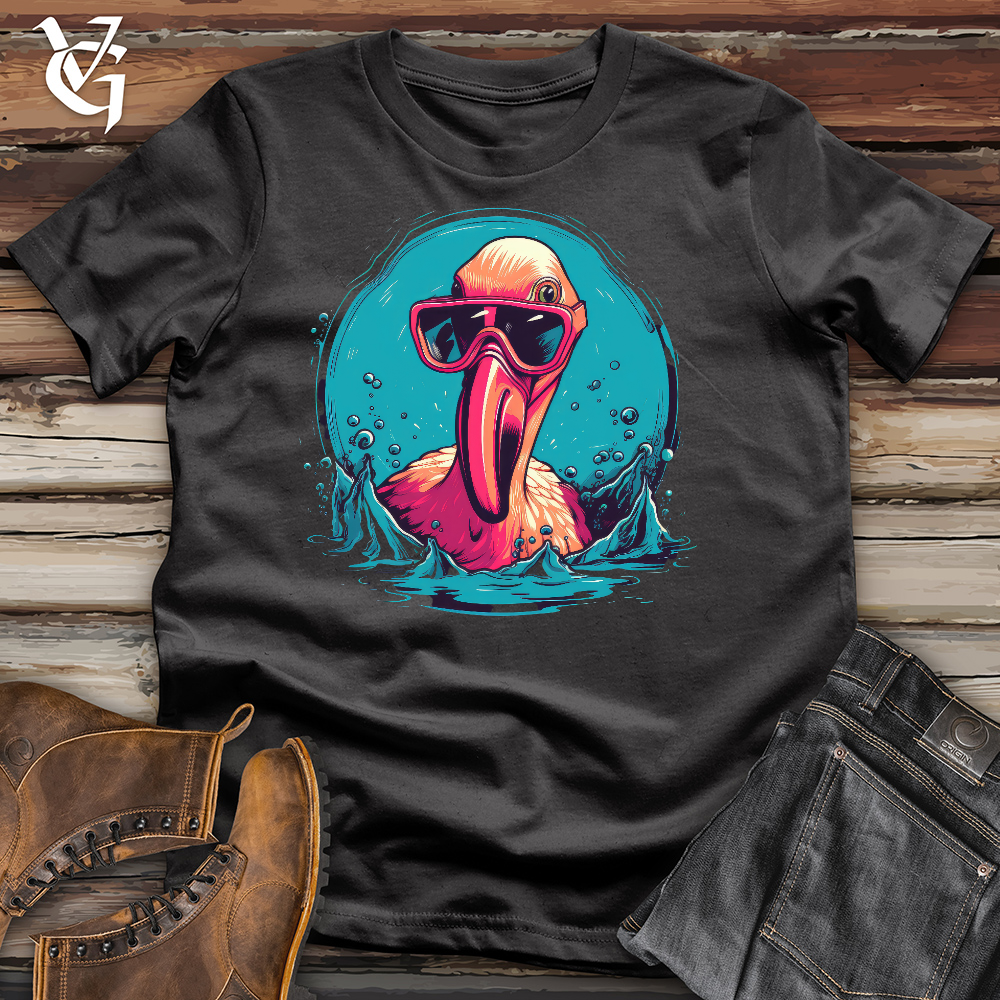 Viking Goods Mischievous Flamingo Cotton Tee Dark Grey / L