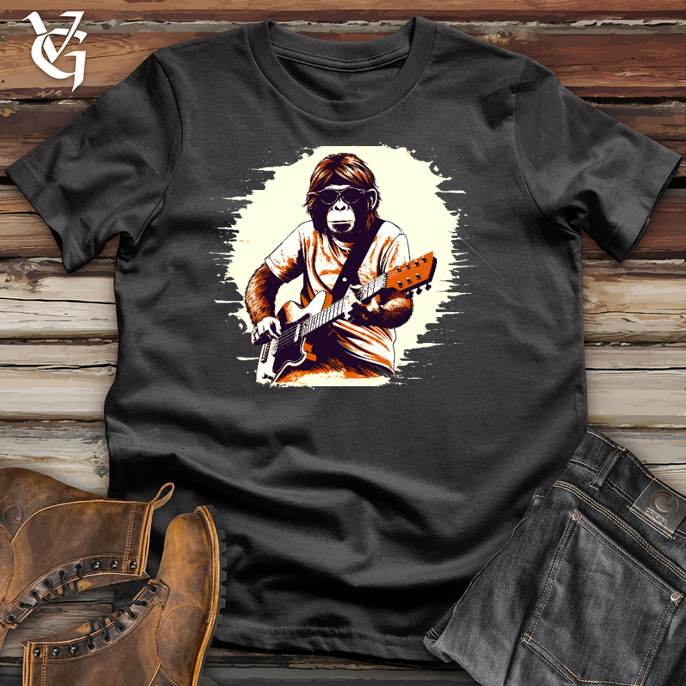 Viking Goods Monkey Playing Guitar Cotton Tee Dark Grey / L