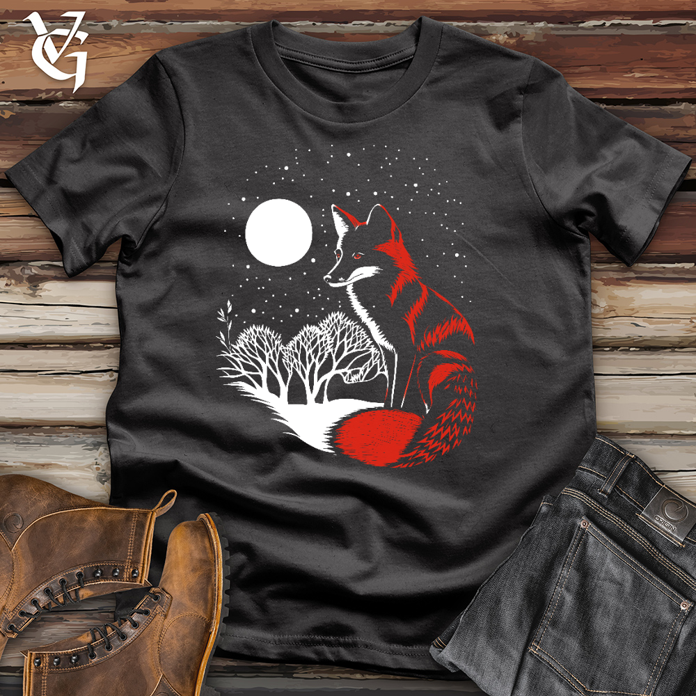 Viking Goods Moonlit Fox Cotton Tee Dark Grey / L