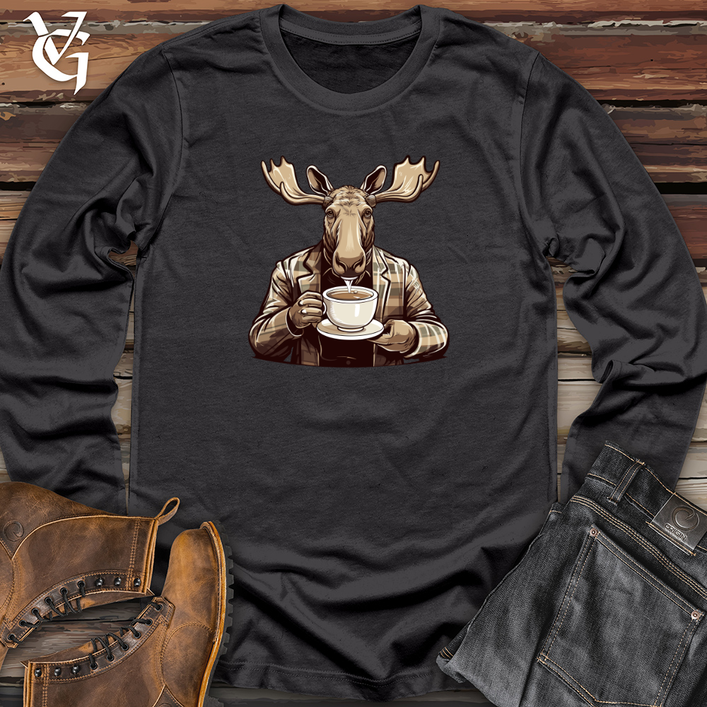 Viking Goods Mug-Wielding Moose Long Sleeve Dark Grey / L