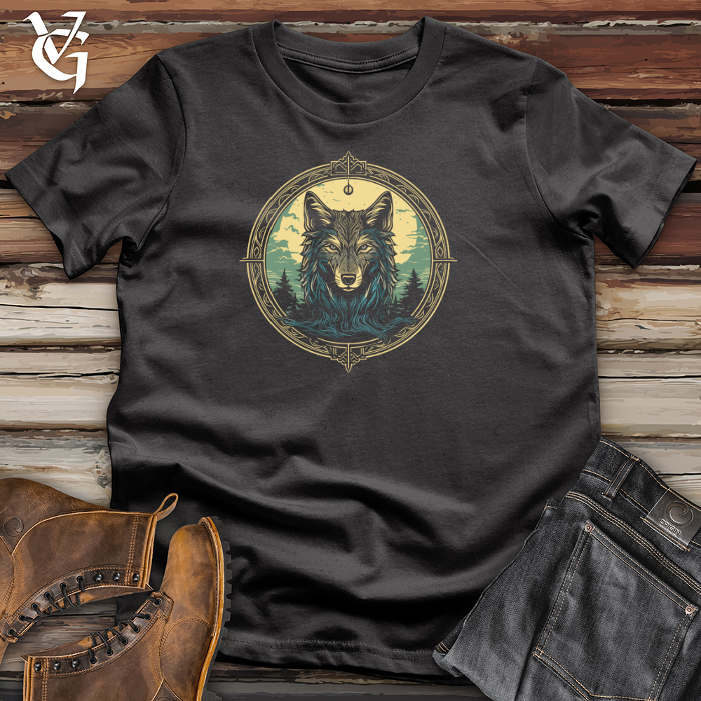 Viking Goods Mystic Wolf Compass Cotton Tee Dark Grey / L