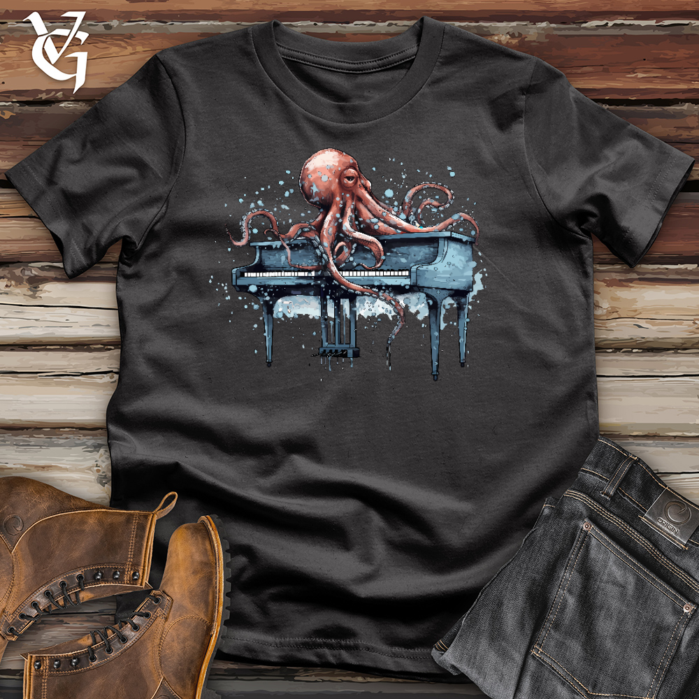 Viking Goods Octopus Pianist Cotton Tee Dark Grey / L