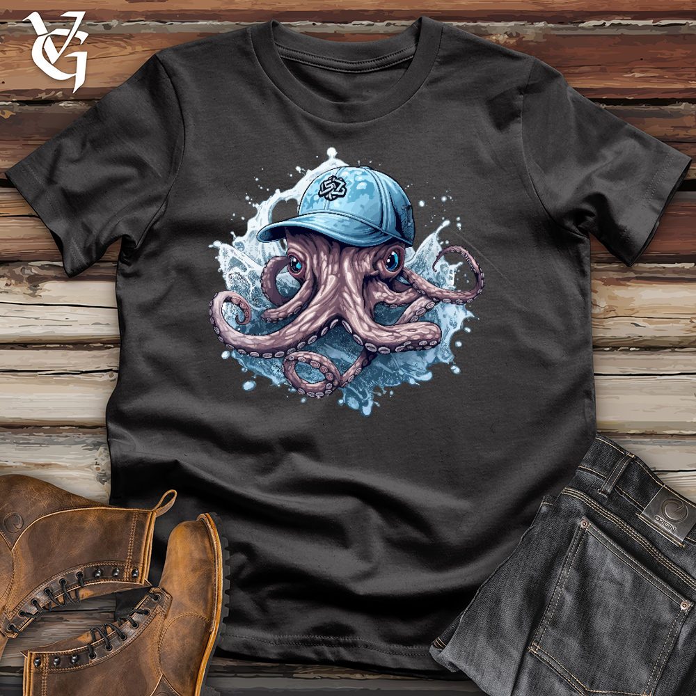 Viking Goods Octopus Wearing a Baseball Cap Cotton Tee Dark Grey / L
