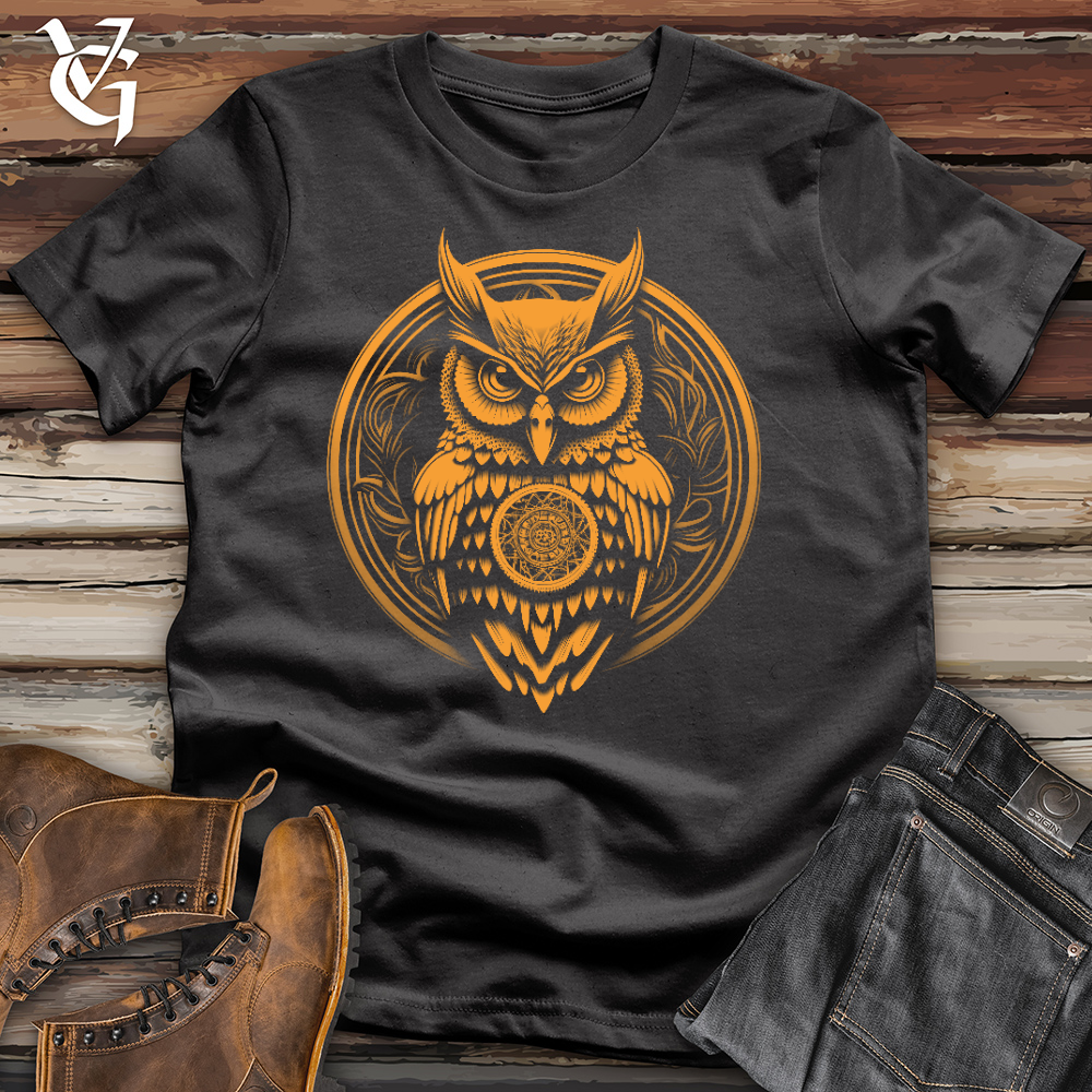 Viking Goods Ornate Owl Cotton Tee Dark Grey / L