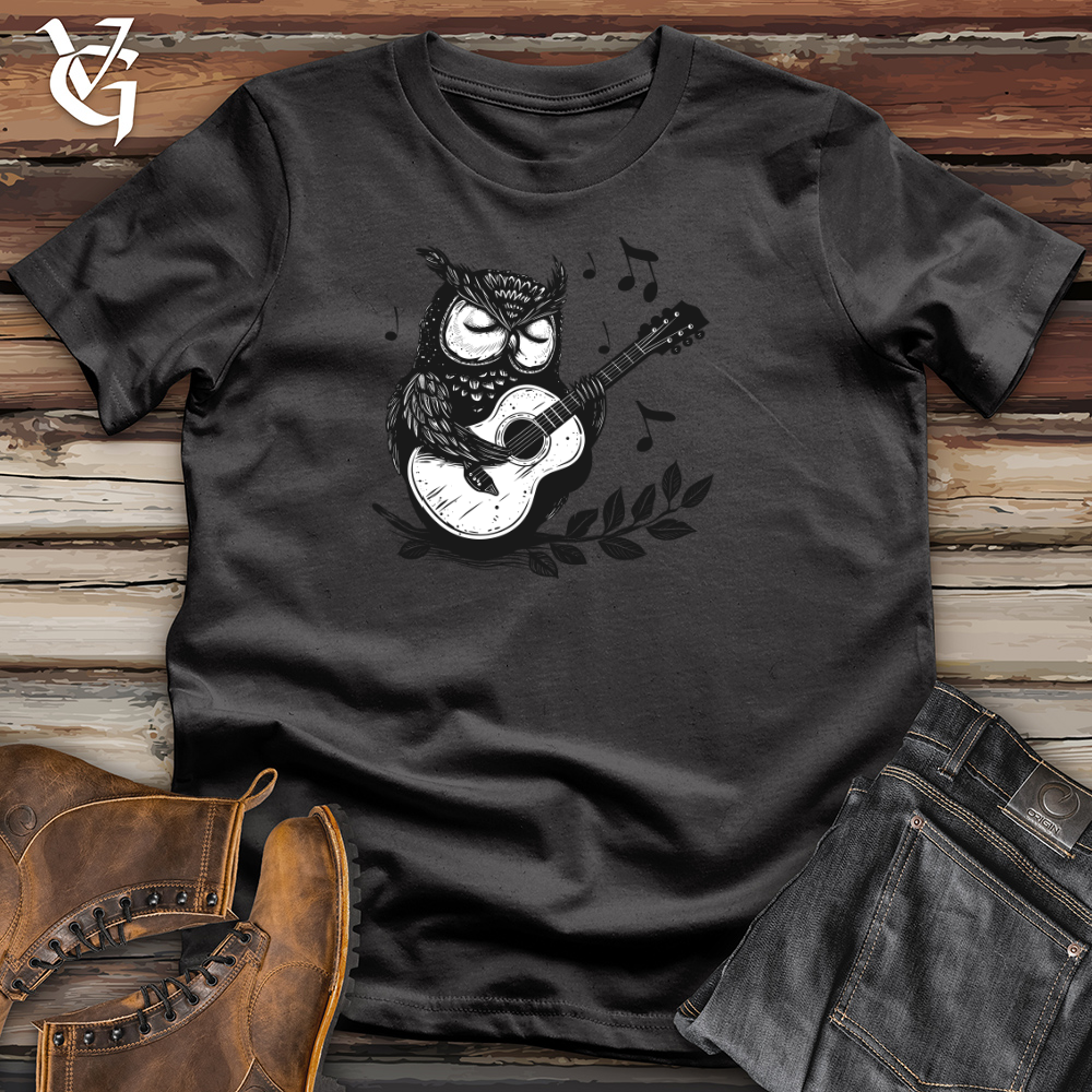 Viking Goods Owl Guitar Serenade Cotton Tee Steel Blue / L